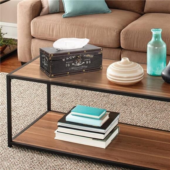 Sumnacon Tissue Box Cover Rectangle Tissue Box with Lid,Wooden Tissue Box - Picture 2 of 16